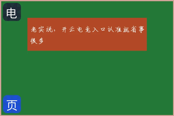 老实说,开云电竞入口认准就省事很多